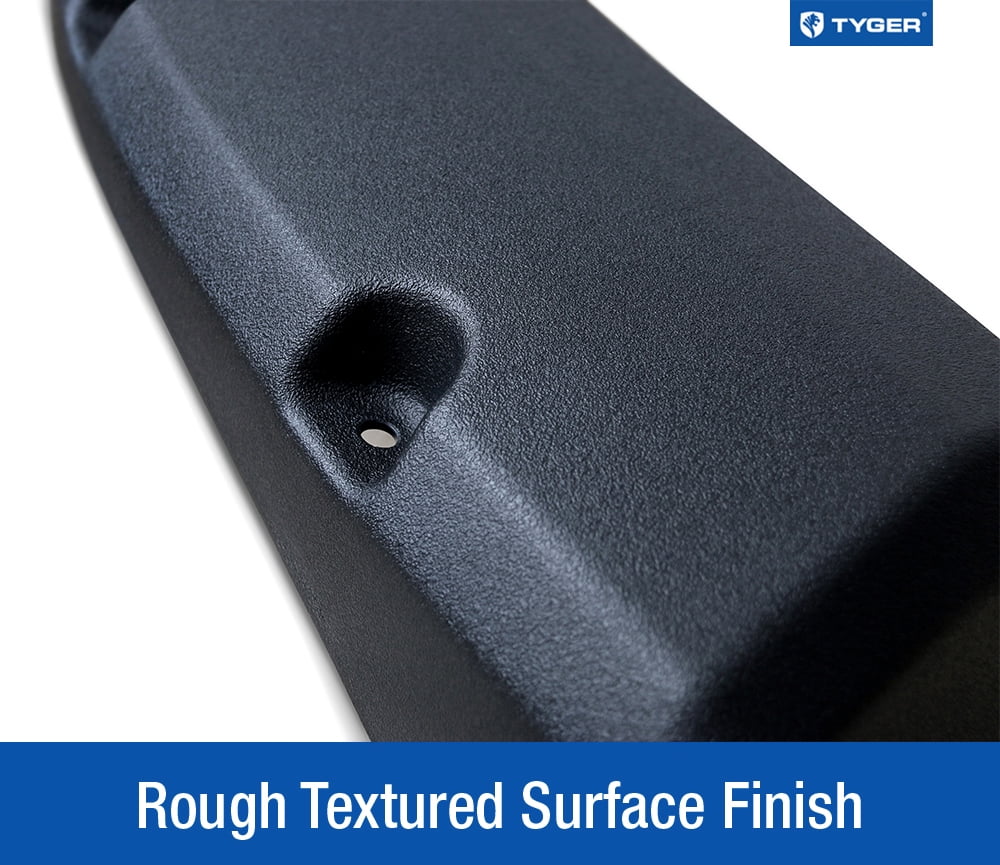 Tyger Auto TG-FF8F4097 for for 1999-2005 Ford F250 F350 Super Duty (ONLY Fit Styleside Models) | Black Rugged-Textured Pocket Bolt-Riveted Style Fender Flare Set, 4 Piece