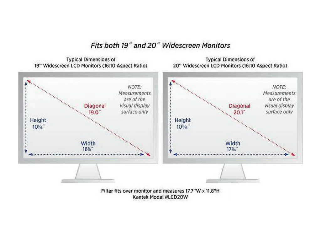 Kantek LCD Protective Filter Silver For 20" Widescreen Monitor - Scratch Resistant