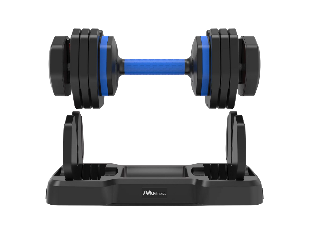 Adrinfly Adjustable Dumbbell - 55lb x2 Dumbbell Set of 2 with Anti-Slip Handle, Fast Adjust Weight by Turning Handle with Tray, Exercise Fitness Dumbbell Suitable for Full Body Workout