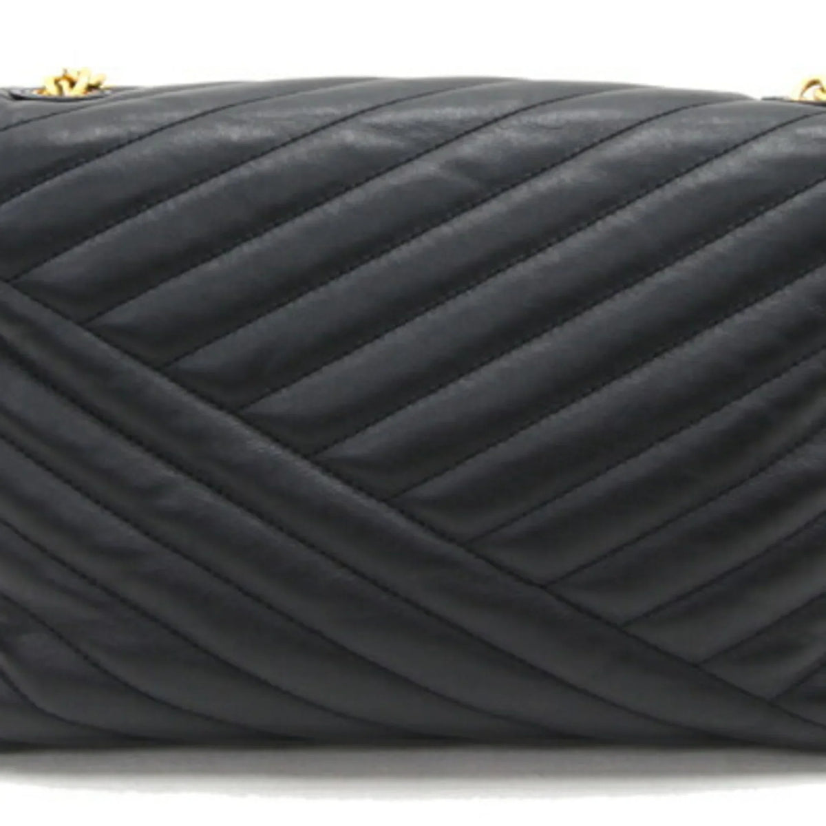 Pre-Owned Tory Burch Shoulder Bag Kira Chevron 58465 Black Leather Chain Quilted Women's TORY BURCH (Good)