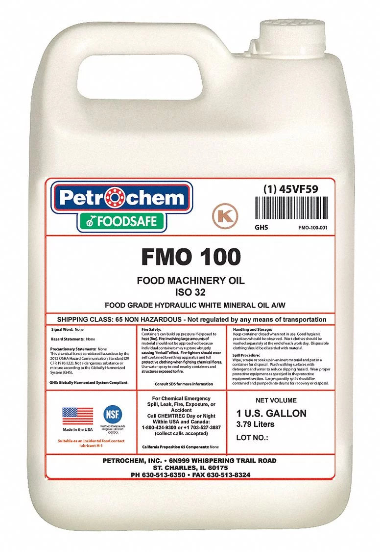 Petrochem Hydraulic Oil,1 gal.,Jug,ISO 100  FMO 100-001