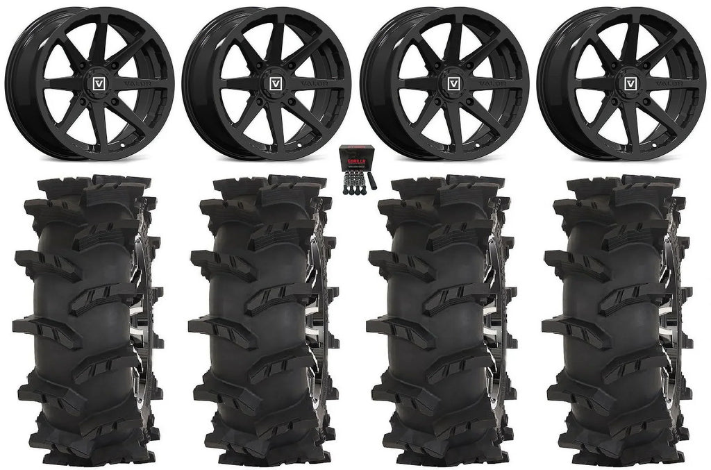 Valor V01 15" Wheels Black 33" Outlaw Max Tires Sportsman RZR Ranger