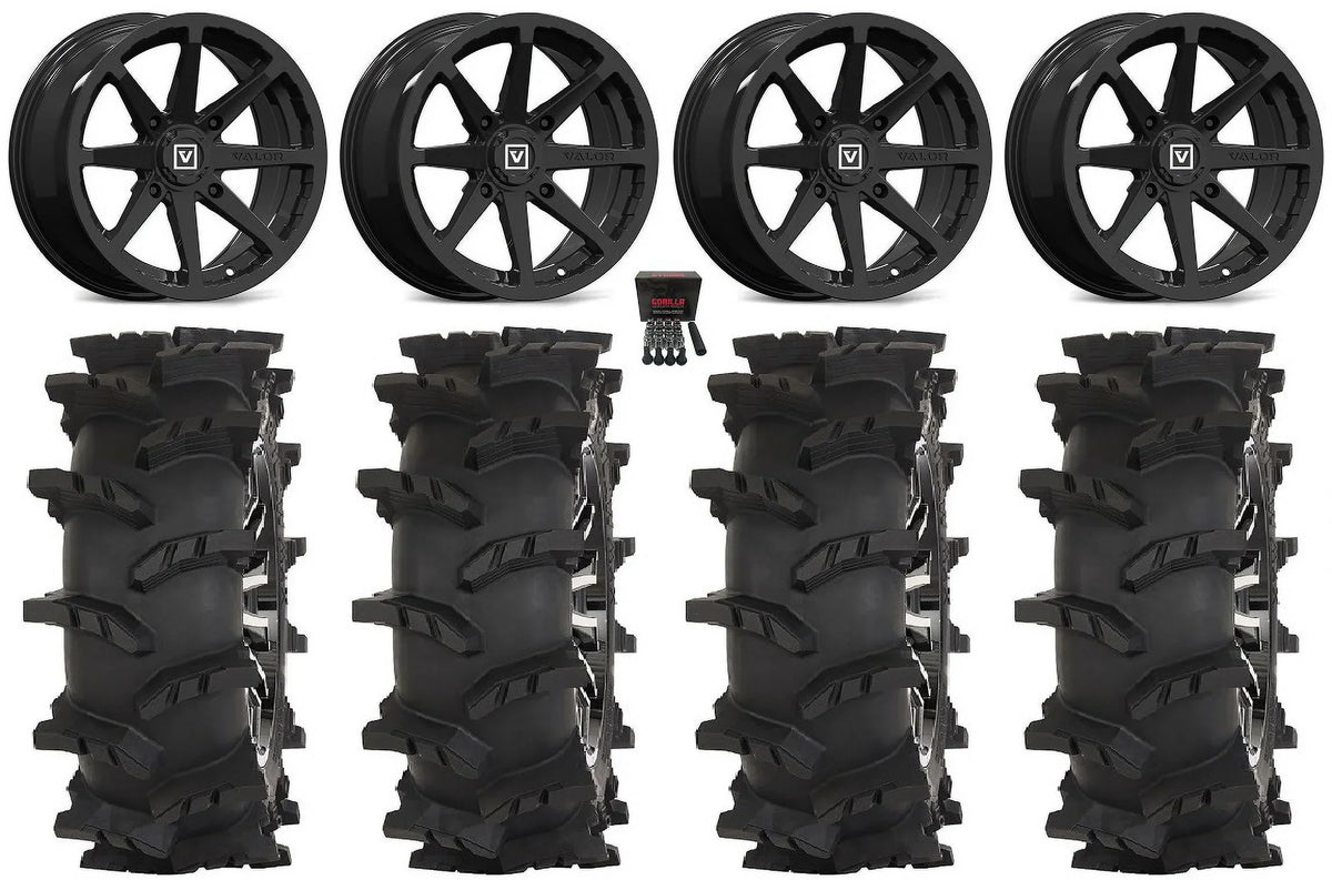 Valor V01 15" Wheels Black 33" Outlaw Max Tires Sportsman RZR Ranger