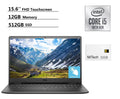 Dell Inspiron 15.6"FHD Touch Laptop, Intel Core i5-1035G1, 12GB DDR4 RAM, 512GB SSD, Webcam, WiFi, HDMI, Bluetooth, with MiTech 32GB USB Card, Windows 10, Black