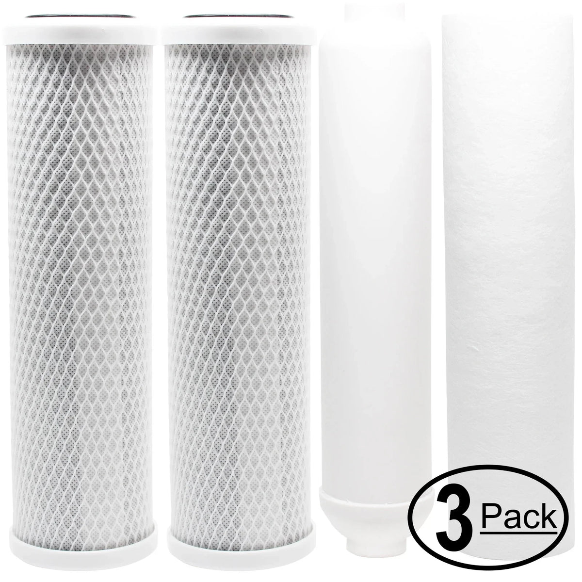 3-Pack Replacement for Filter Kit for APEC ROES-50 RO System - Includes Carbon Block Filters, PP Sediment Filter & Inline Filter Cartridge - Denali Pure Brand