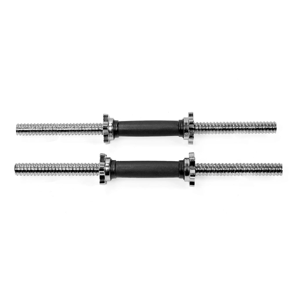 XPRT Fitness 19.5 ” Dumbbell Handles Set - Solid Steel, 1 inch Standard Grip, Spinlock Collars – Standard Weight Plates Handles for Home Gym Workouts, Bodybuilding, Strength Training – Rubber Handles
