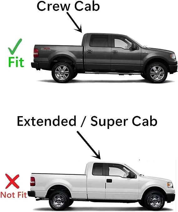 Passenger Right Side Rear Door Window Door Glass Compatible with Ford F150 Pickup 4 Door Crew Cab 2009-2014 Models